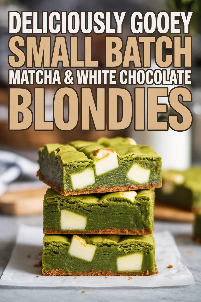 Small Batch Matcha & White Chocolate Blondies