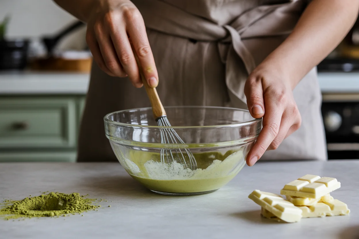 Small Batch Matcha & White Chocolate Blondies