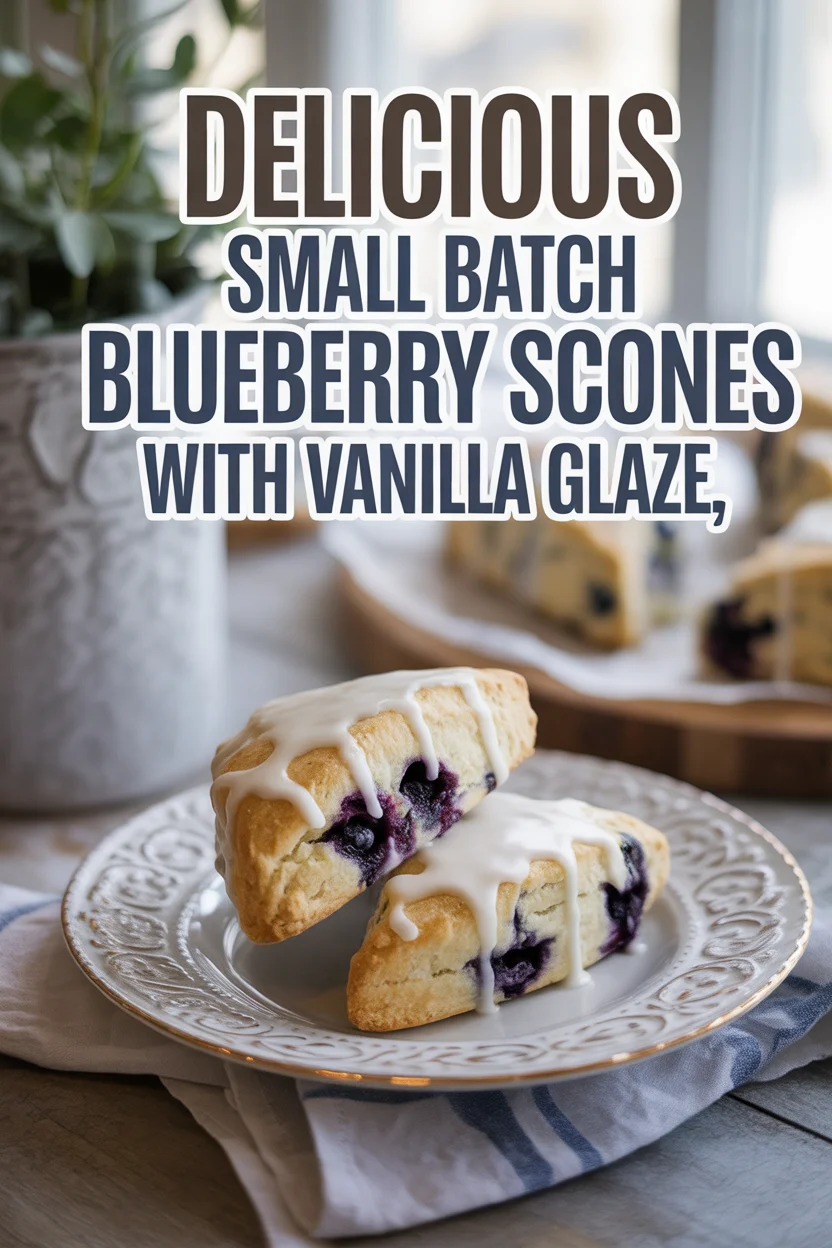 Small Batch Blueberry Scones with Vanilla Glaze