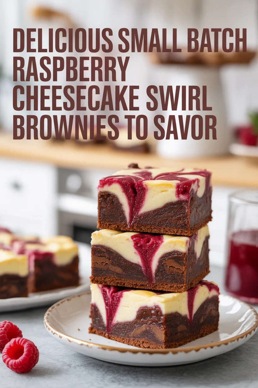 Small Batch Raspberry Cheesecake Swirl Brownies