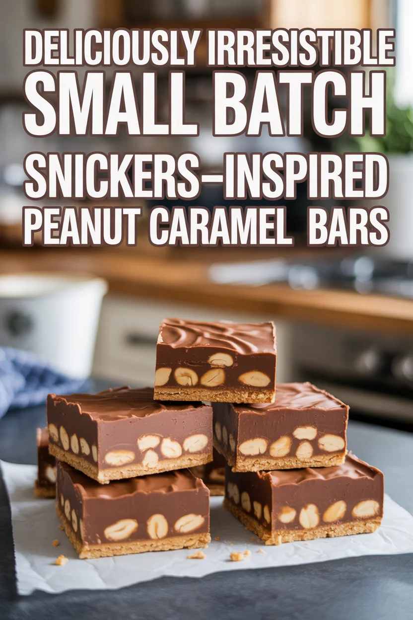 Small Batch Snickers-inspired Peanut Caramel Bars