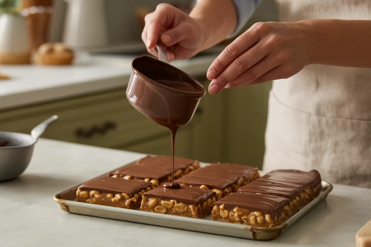 Small Batch Snickers-inspired Peanut Caramel Bars