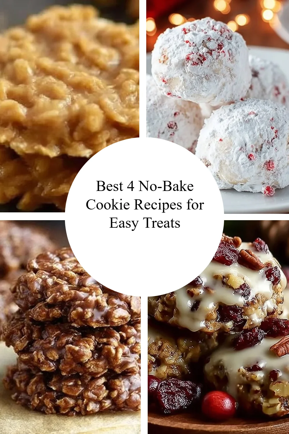 Delicious no-bake cookies placed on a plate, ideal for easy treats.