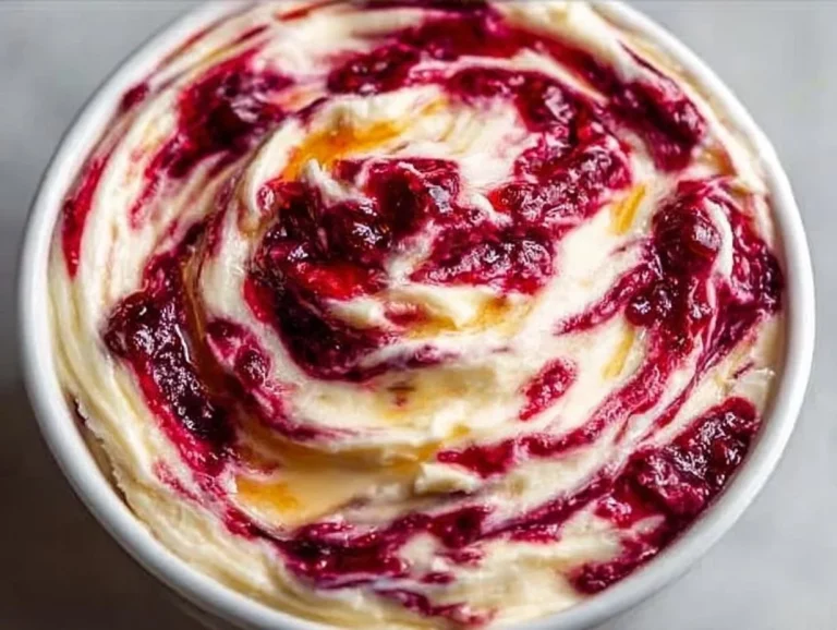 Christmas Cranberry Honey Butter spread on a piece of bread