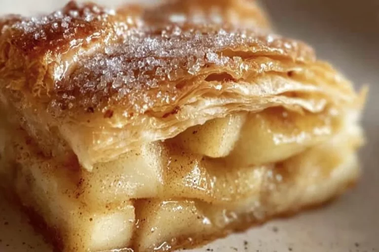 Classic Apple Puff Pastry with golden brown flaky layers and sweet apple filling