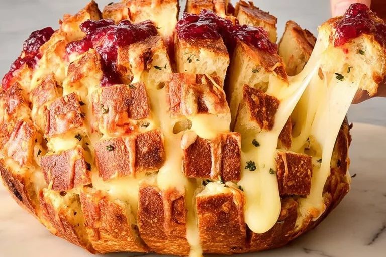 Cranberry Brie Pull-Apart Bread freshly baked and served warm
