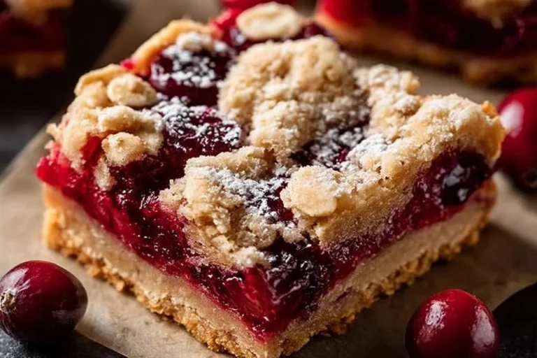 Delicious homemade Cranberry Crumble Bars with a buttery crumble topping