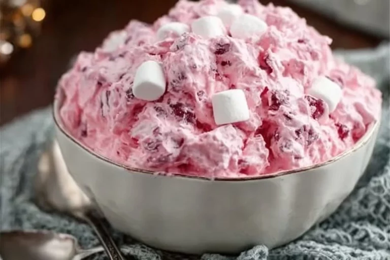 Delicious Cranberry Fluff Salad with creamy texture and festive colors