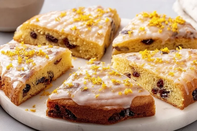 Slice of delicious homemade cranberry orange cake on a plate