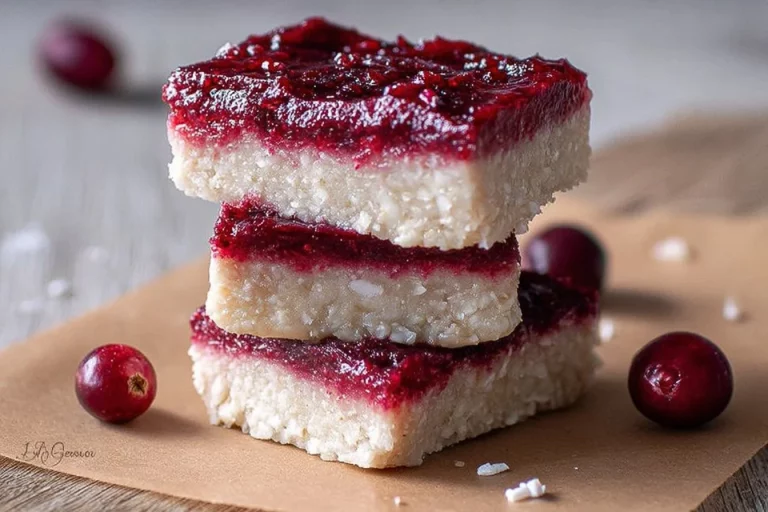Cranberry Orange Coconut Bars with vibrant colors and a chewy texture