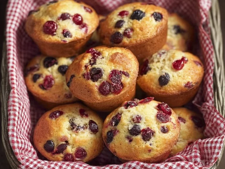 Freshly baked Cranberry Orange Muffins with a bright citrus flavor