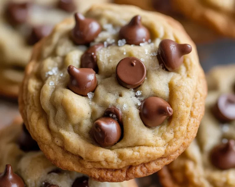 Freshly baked small batch chocolate chip cookies on a cooling rack