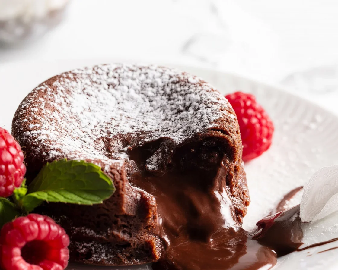 Delicious small batch chocolate lava cakes for two with a molten center.