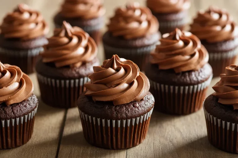 Small batch double chocolate mocha cupcakes with chocolate coffee frosting.