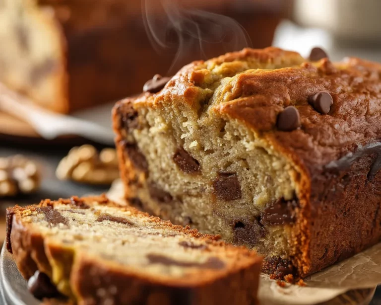 Small batch banana bread loaf made with ripe bananas, perfect for two servings.