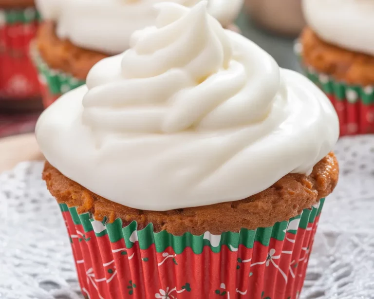Small batch carrot cake cupcakes topped with creamy frosting and fresh carrots.