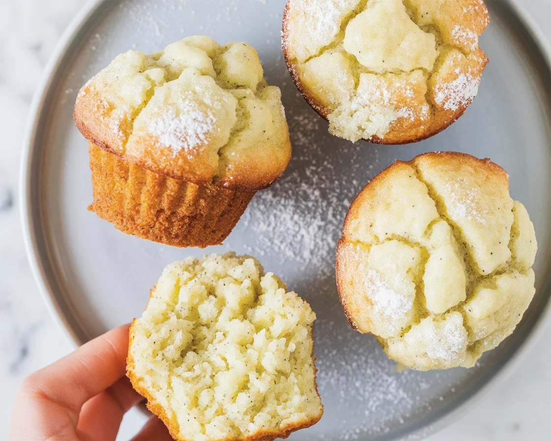 Freshly baked Small Batch Lemon Poppy Seed Muffins served warm with lemon glaze.