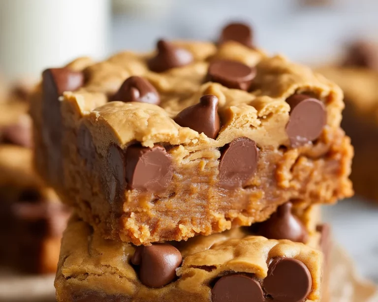 Delicious small batch peanut butter blondies with chocolate chips and a chewy texture.
