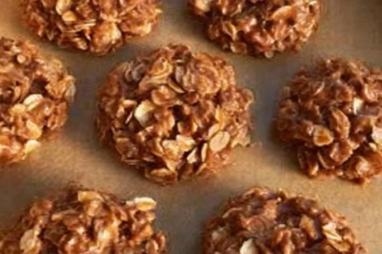 Delicious no bake peanut butter cookies arranged on a plate
