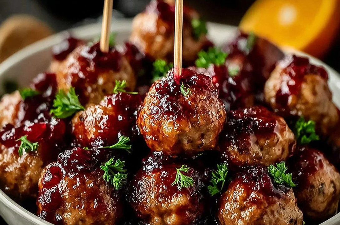 Holiday Meatballs with Cranberry Orange Sauce