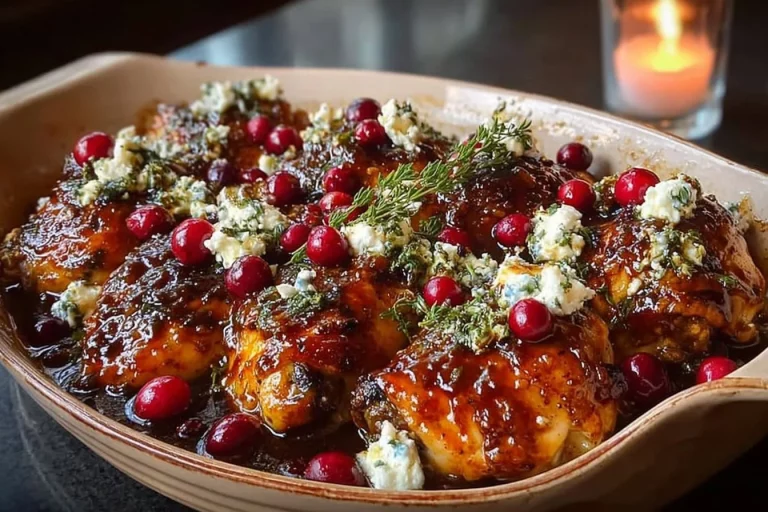 Honey Cranberry Chicken Bake with Feta Cheese, a flavorful dish for weeknight meals