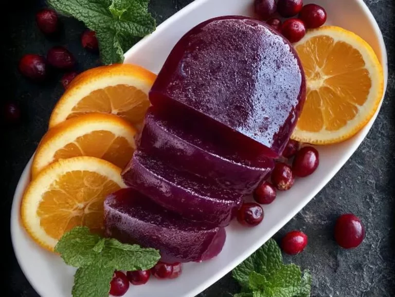 Jellied Cranberry Sauce served in a decorative dish