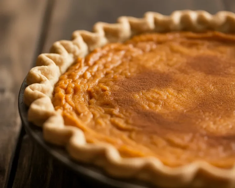 Mini sweet potato pie for two with creamy filling and graham cracker crust