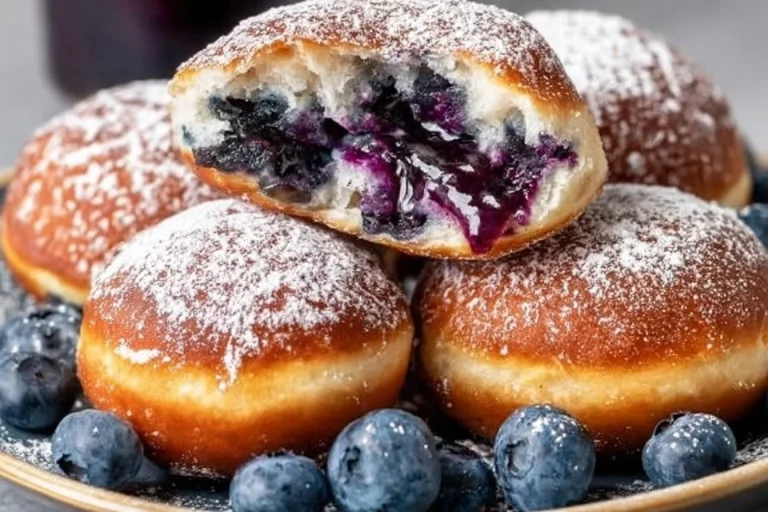 Delicious traditional Polish jagodzianki filled with blueberries