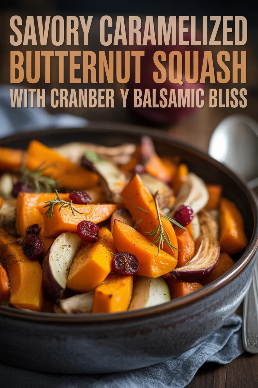 Caramelized Butternut Squash with Cranberry Balsamic