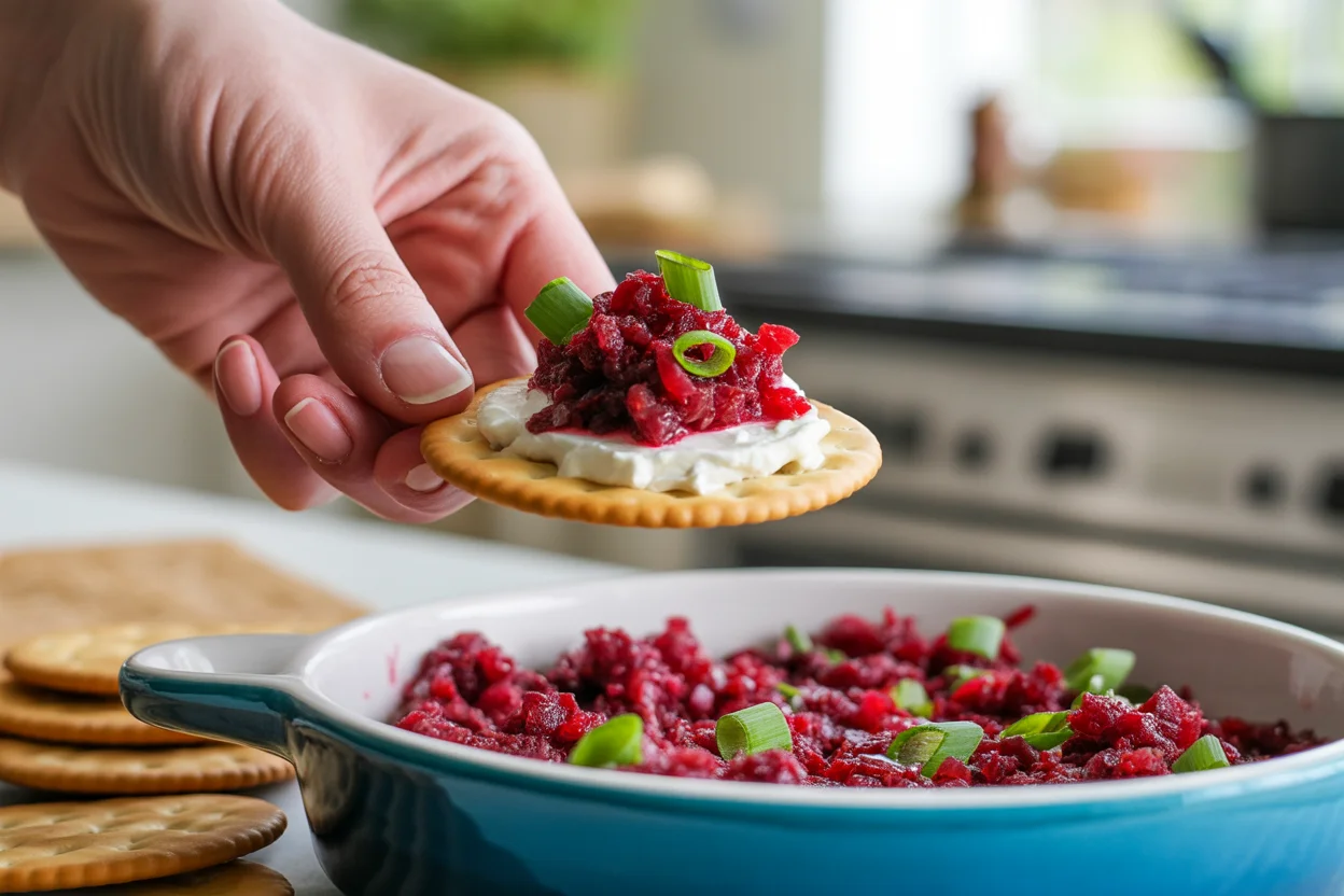 Sweet and Spicy Cranberry Cream Cheese Spread
