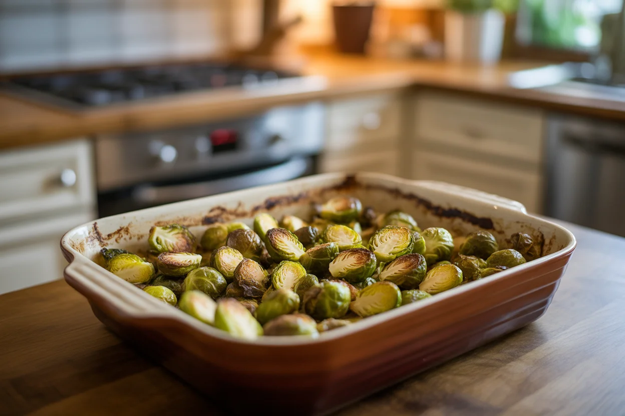 Maple Glazed Brussels Sprouts with Feta