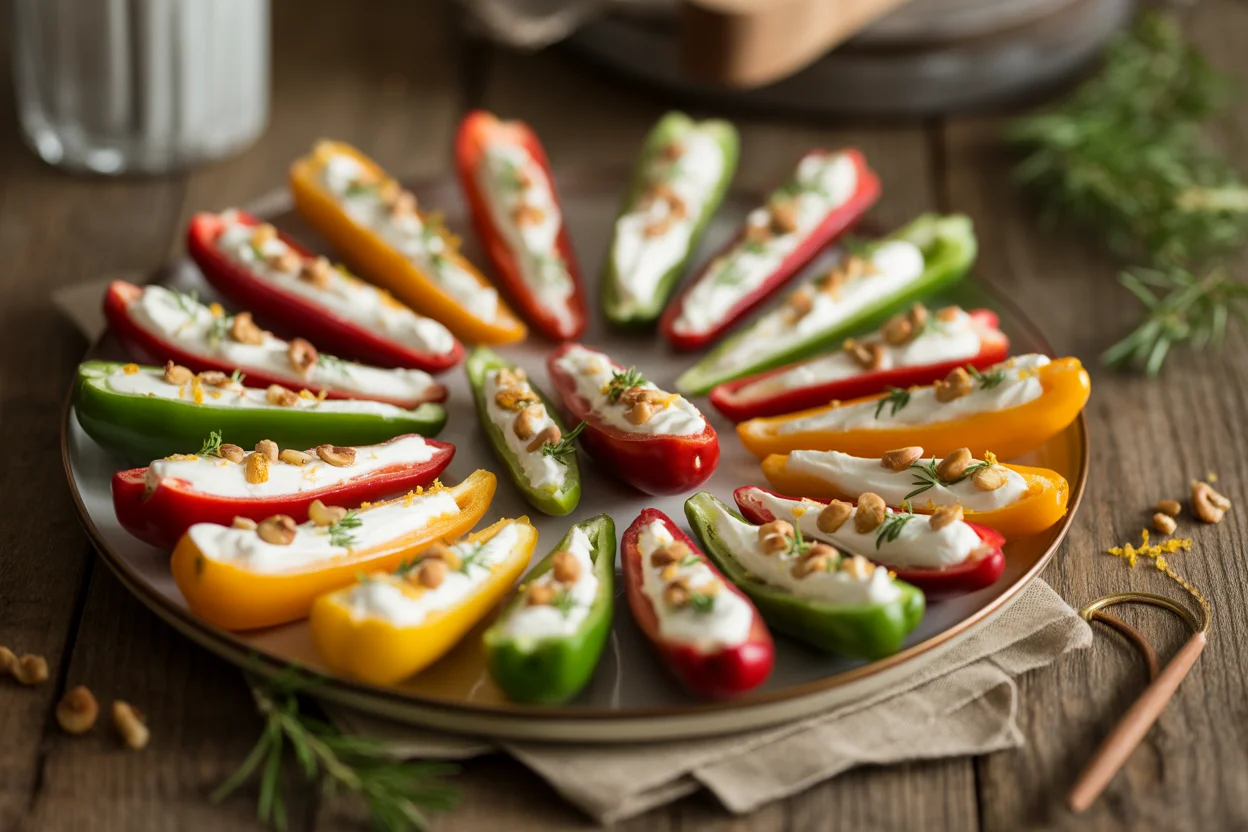 Cranberry Cream Cheese Stuffed Mini Peppers for a Festive Snack