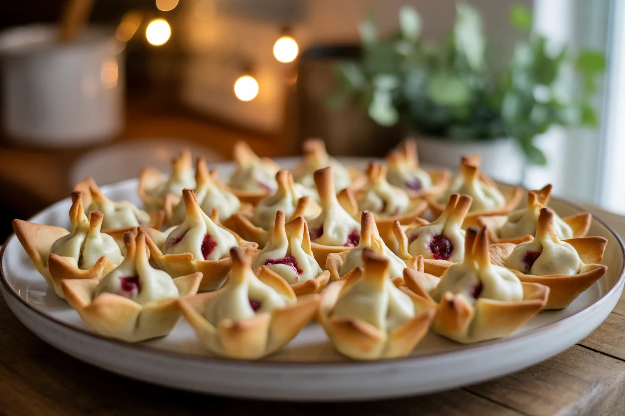 Baked Mini Cranberry Cream Cheese Wontons