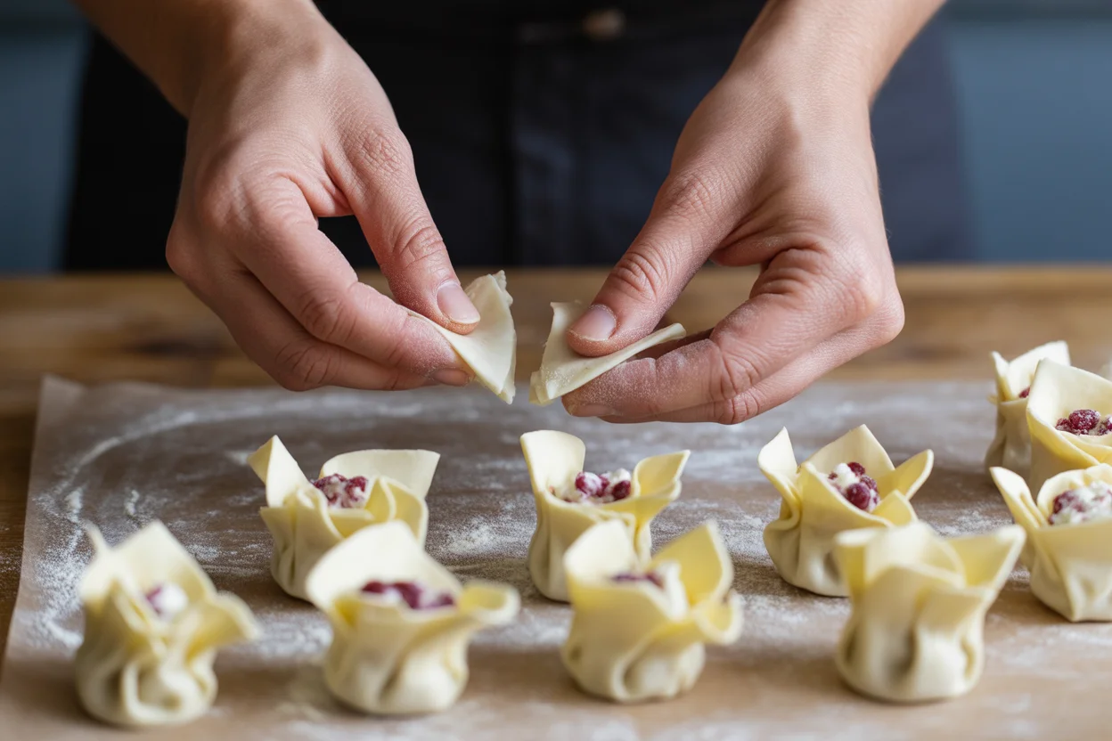 Baked Mini Cranberry Cream Cheese Wontons