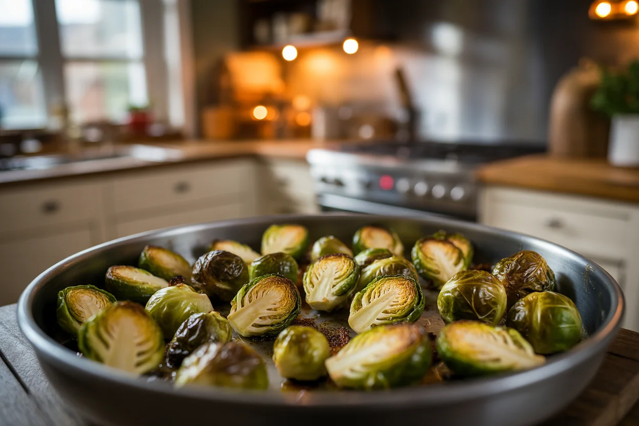 Honey Dijon Roasted Brussels Sprouts
