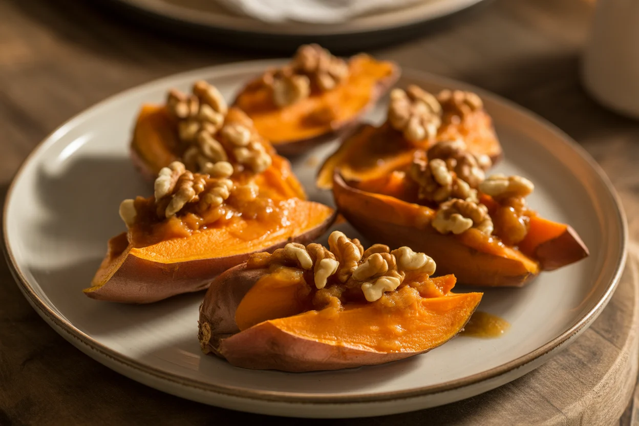 Delicious Roasted Sweet Potatoes with Walnuts and Honey Bliss