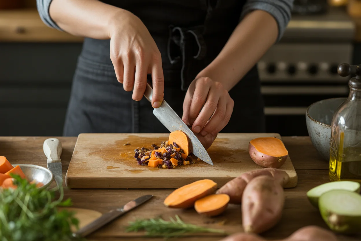 Roasted Sweet Potatoes with Walnuts and Honey