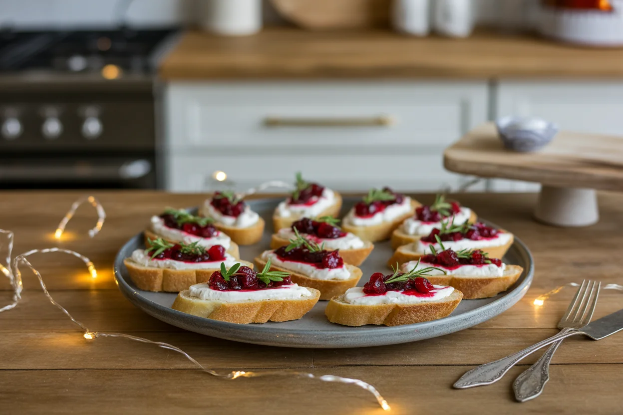 Cranberry Honey Cream Cheese Crostini: A Sweet Holiday Treat