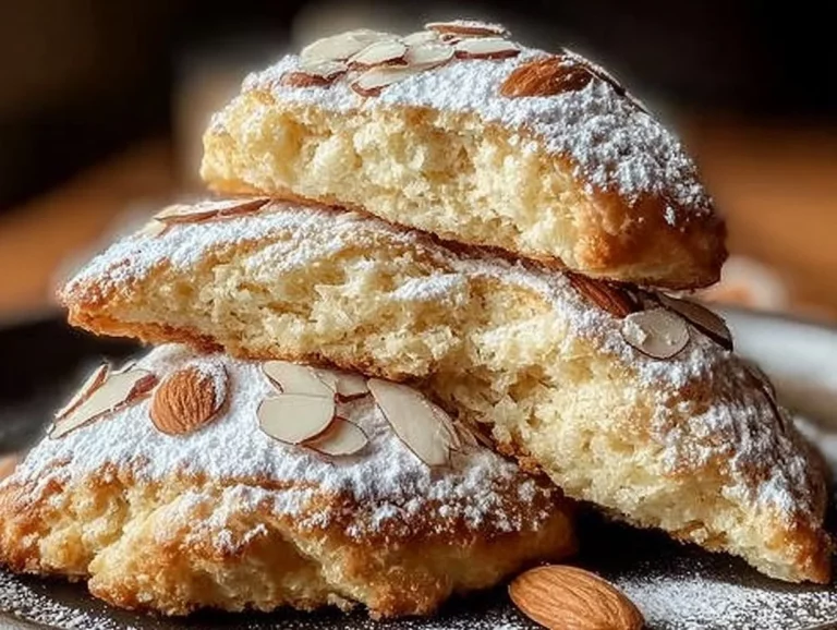 Delicious Almond Ricotta Cookies on a baking tray, showcasing their golden brown color.