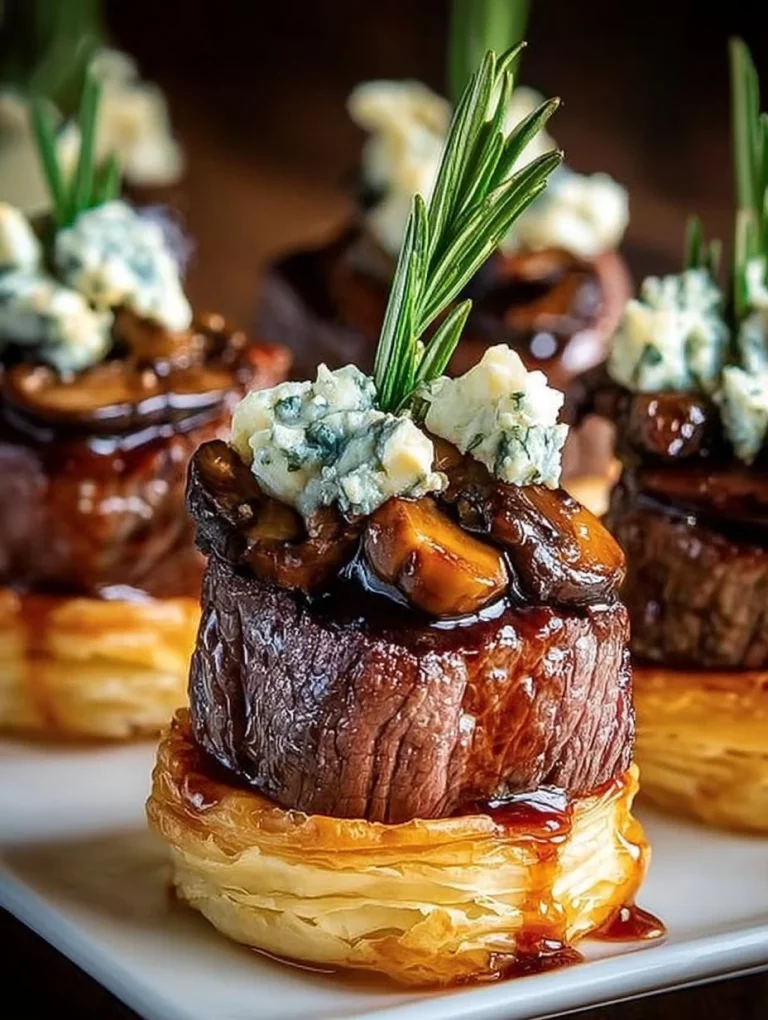 Savory Beef Wellington Bites served on a plate for appetizers