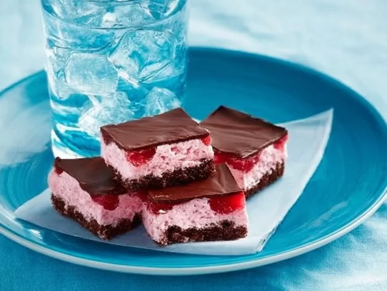Delicious Chocolate Coconut Slice dessert on a plate
