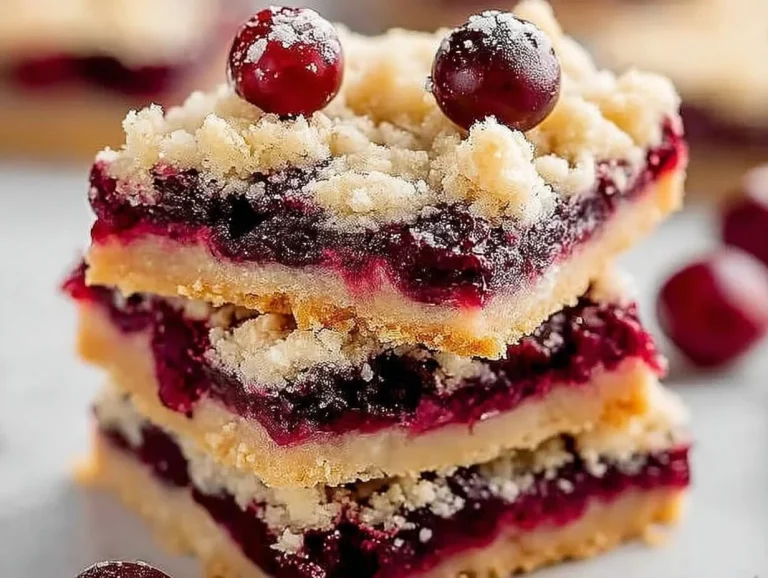 Delicious Christmas Cherry Bars topped with cherries on a festive plate
