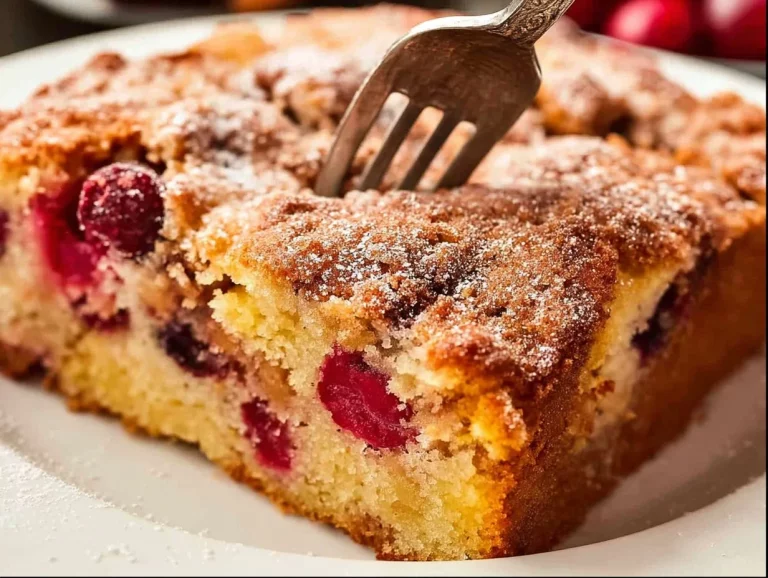 Delicious Cranberry Christmas Cake decorated with festive toppings
