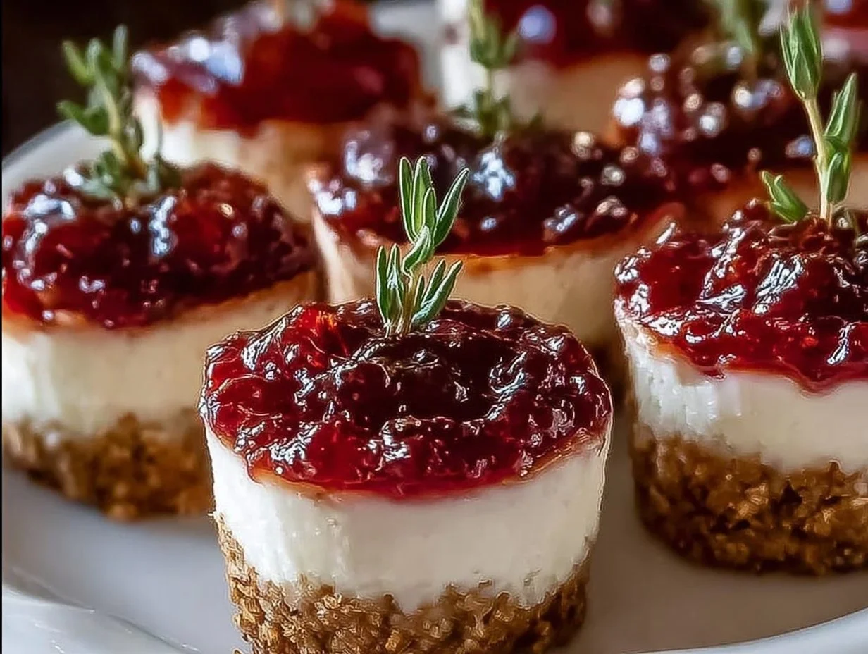 Cranberry Hot Pepper Jelly Cream Cheese Cups served as a delicious appetizer