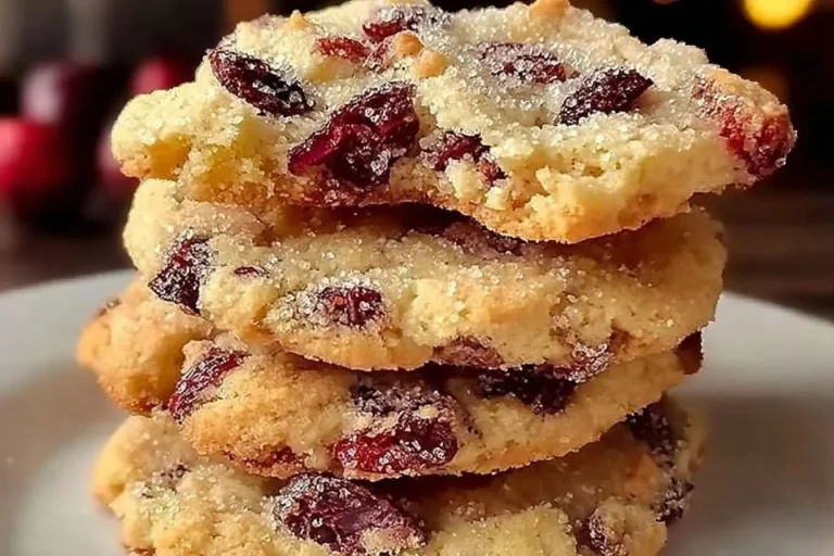 Delicious cranberry orange shortbread cookies on a festive plate