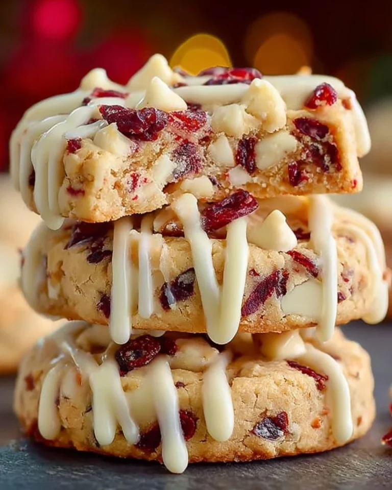Cranberry shortbread cookies displayed on a festive plate