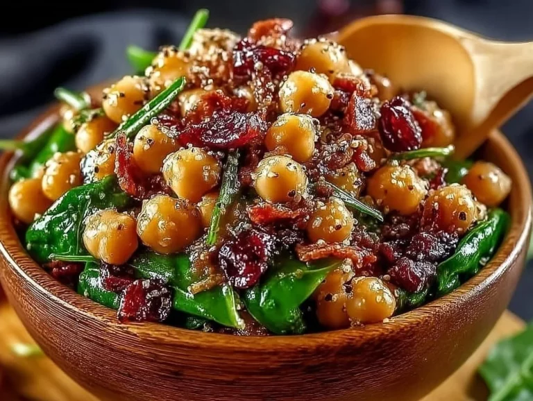 Cranberry Walnut Chickpea Salad topped with orange vinaigrette