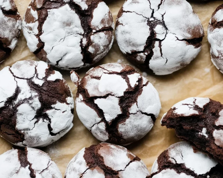 Delicious Small Batch Fudgy Chocolate Crinkle Brownies with a shiny crinkle top.