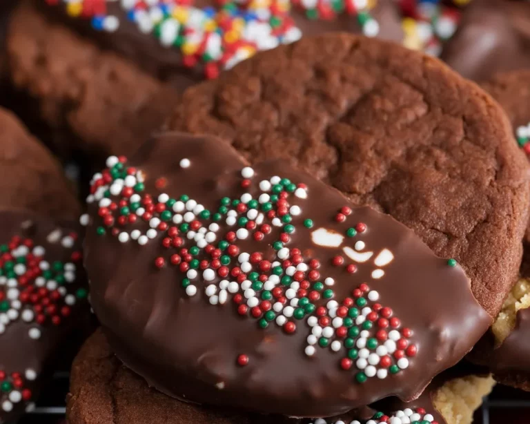 Delicious Small Batch Chocolate Shortbread Cookies on a baking tray.