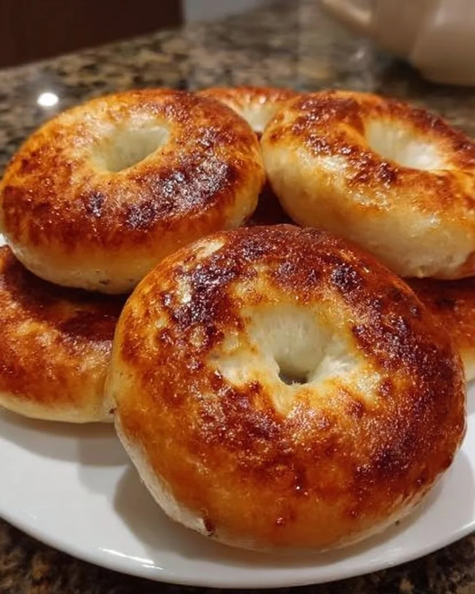 Fluffy cottage cheese bagels, low carb and gluten free, served on a plate